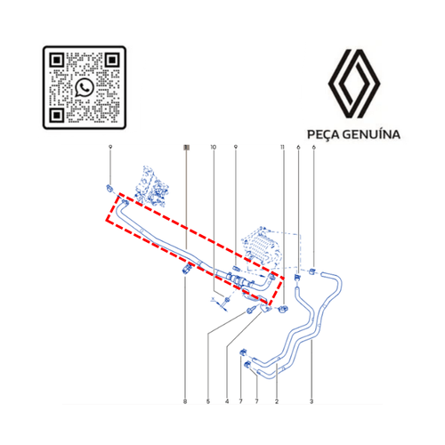 RN 079330 8201079330 MANGUEIRA DO TROCADOR DE CALOR DO CAMBIO CVT CVALVULA FLUE - 5